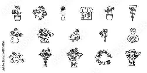 collection of flower shop icons.vectors, icon templates and resizable EPS 10.