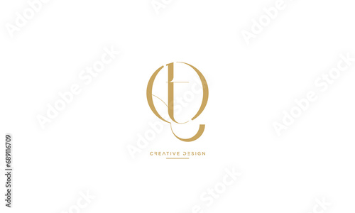 Alphabet letters icon logo TQ or QT