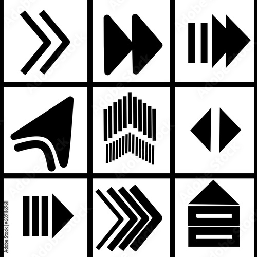 New style black victory Arrow isolated illustration colection