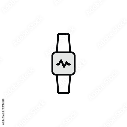 Smart Watch icon design with white background stock illustration