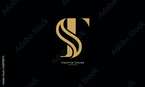 TS or ST Alphabet letters initial logo monogram