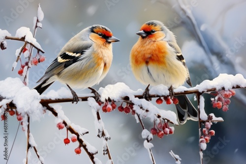 two birds in winter