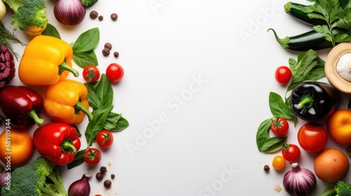 Fresh vegetables background  white background with vegetables