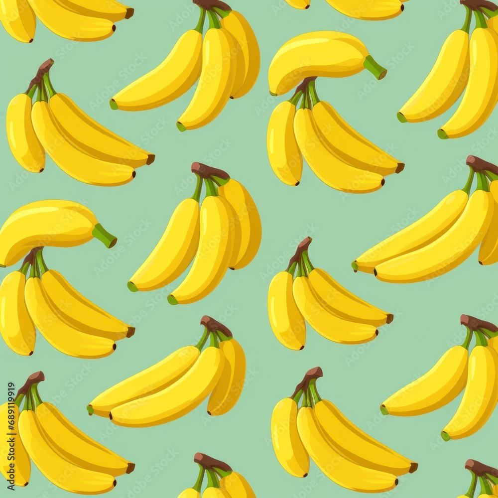 Seamless background of banana fruit. Bananas flat style.  illustration.