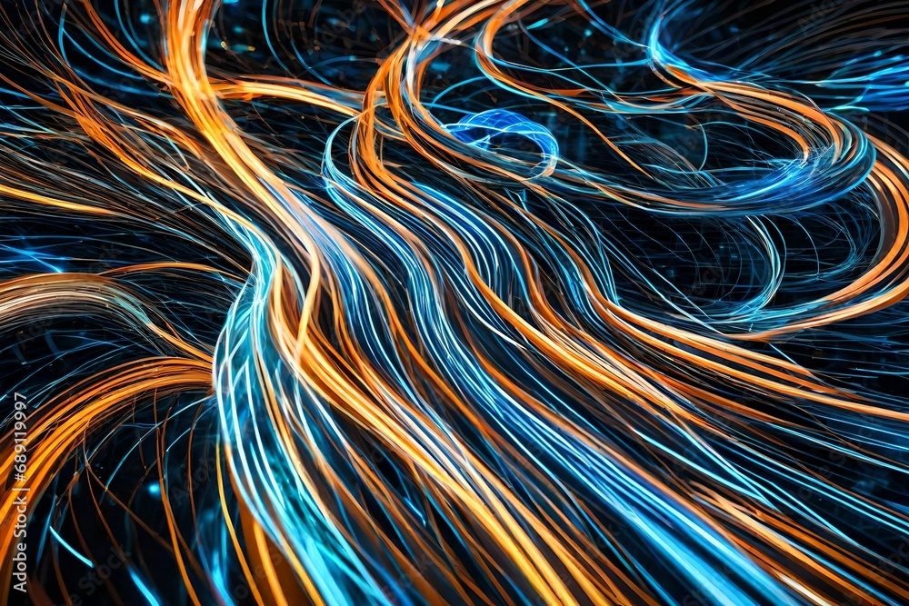 Abstract image of high-speed internet search engine information flow