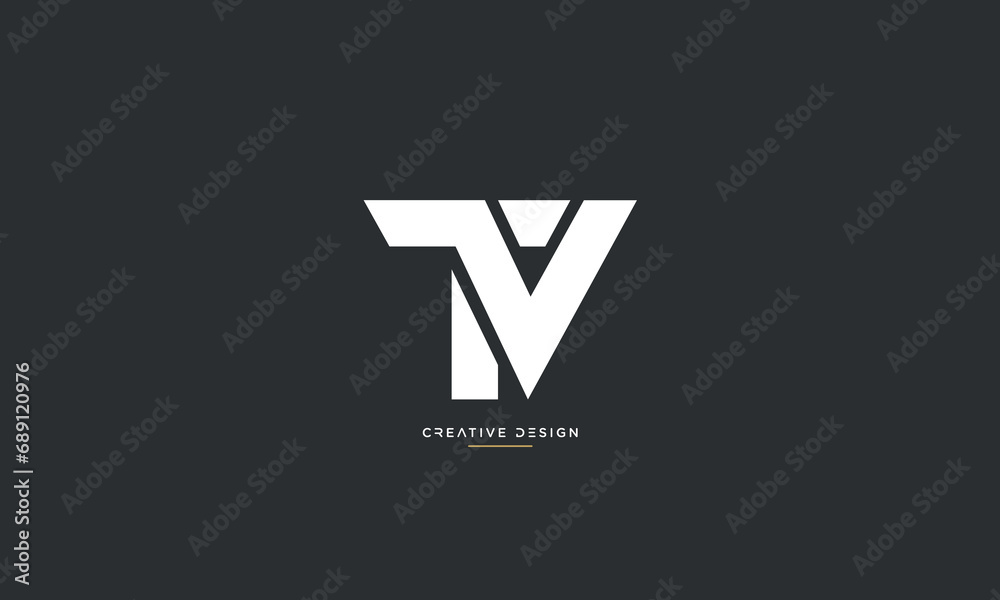 Alphabet letters icon logo TV or VT Alphabet letters icon logo TV or VT