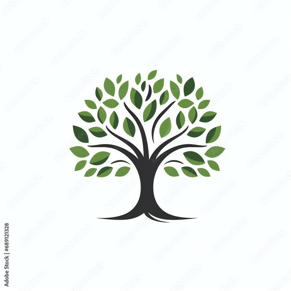 Unique tree logo icon