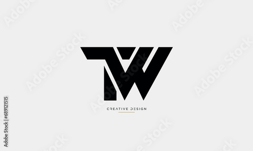 Alphabet letters TW or WT logo monogram