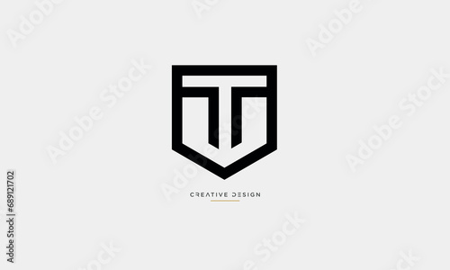 Alphabet letters TW or WT logo monogram