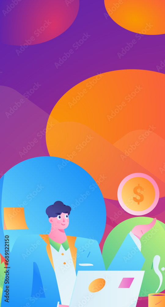 Business People Flat Vector Concept Operation Hand Drawn Illustration
