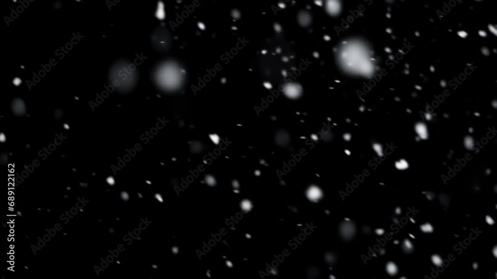 Snow snowing heavily in black background video overlay Snow snowing heavily in black background video overlay