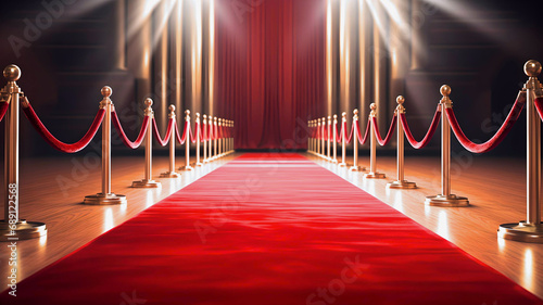 Empty red carpet for the Academy Awards