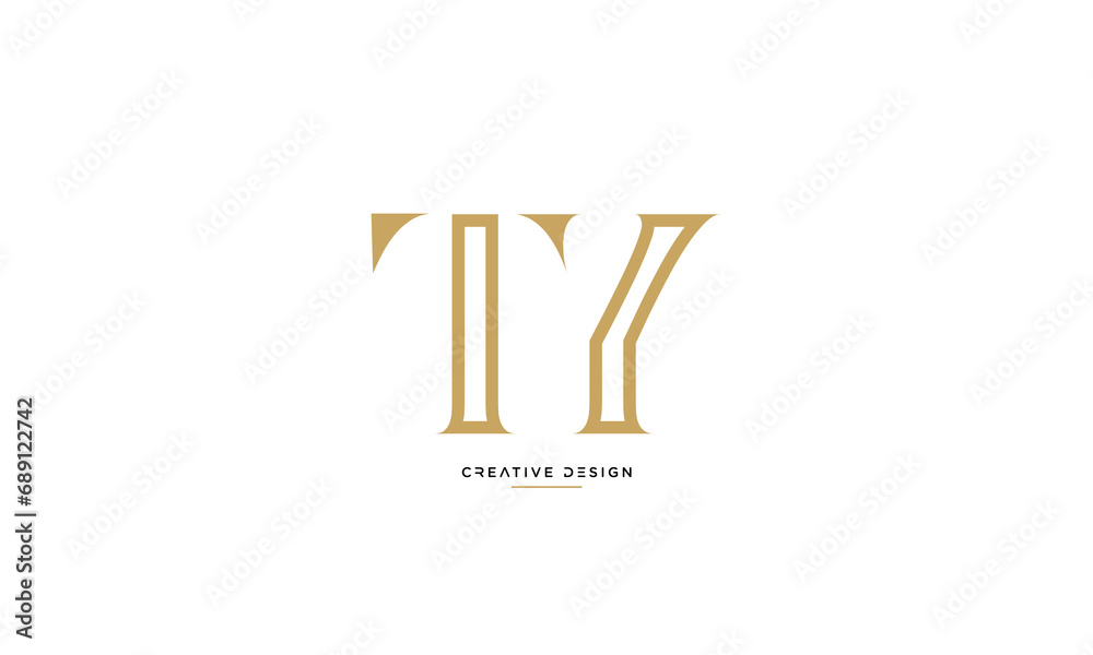 Alphabet letters TY or YT logo monogram Alphabet letters TY or YT logo monogram
