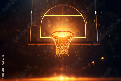 Basketball court with lights photo