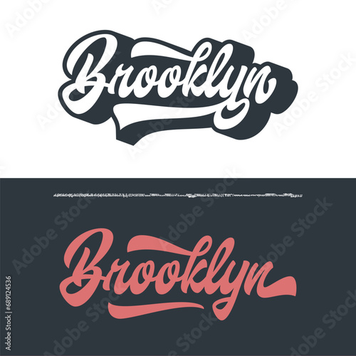 Brooklyn. Original Retro Script Font. Vector  
