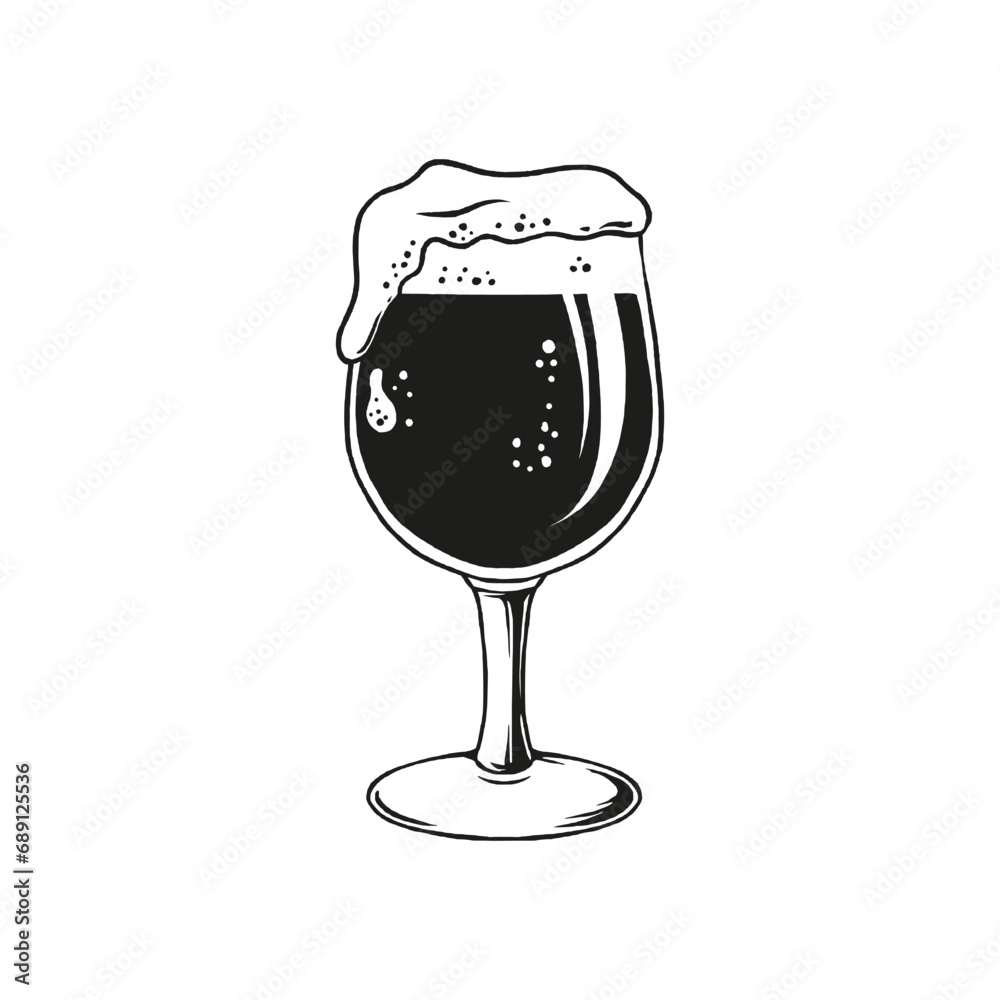 beer glass logo template silhouette illustration