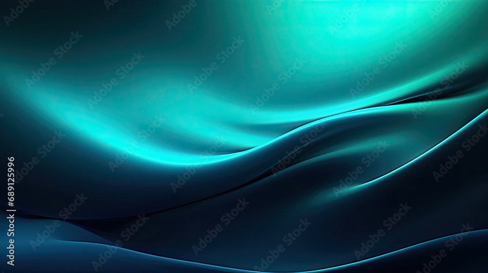 Abstract dark background. Silk satin fabric. teal blue color. Elegant background with space for design. Soft wavy folds. Abstract Background with 3D Wave green blue , Christmas, birthday, anniversary Abstract dark background. Silk satin fabric. teal blue color. Elegant background with space for design. Soft wavy folds. Abstract Background with 3D Wave green blue , Christmas, birthday, anniversary