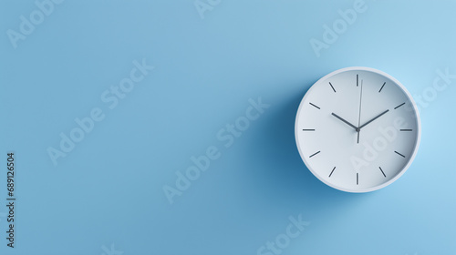 Wallpaper Mural Clock on a light blue wall Torontodigital.ca