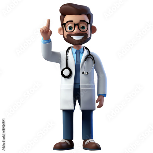3d illustration of a smiling doctor