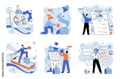 Business automation vector illustration. Automated efficiency is heartbeat in body success Engineering and business automation form dynamic duo Intelligent processes pave road to business automation