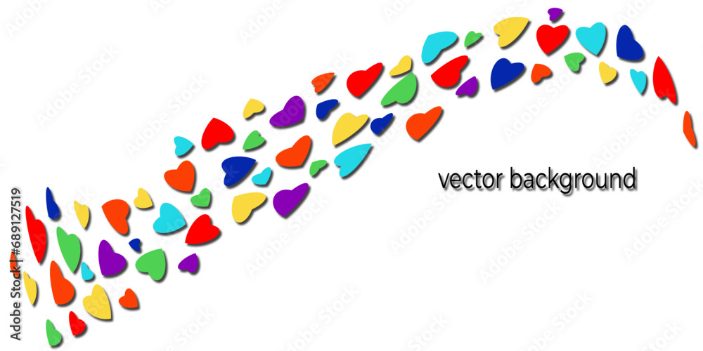 Background, banner, Valentine's Day greeting card with flying hearts vector image