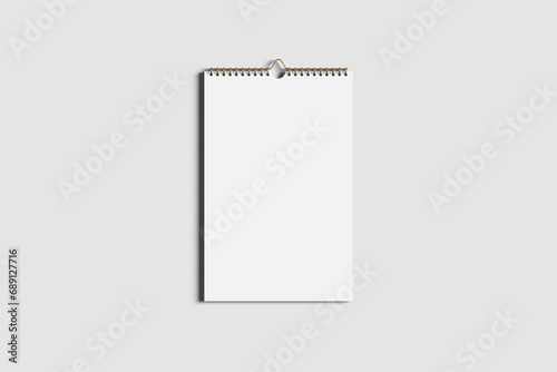 Calendar mockup on wall background