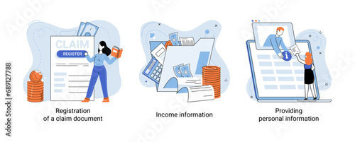 Compensation vector illustration. Indemnification is fortress, guarding your financial kingdom earnings Earning your place in financial arena, payments and bonuses are your loyal allies Income