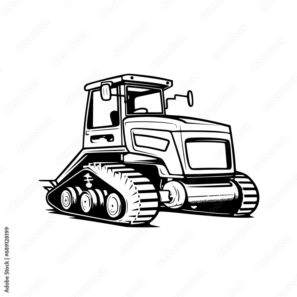 Naklejka premium silhouette of a tractor illustration vector