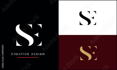 SE or ES Alphabet letters logo monogram