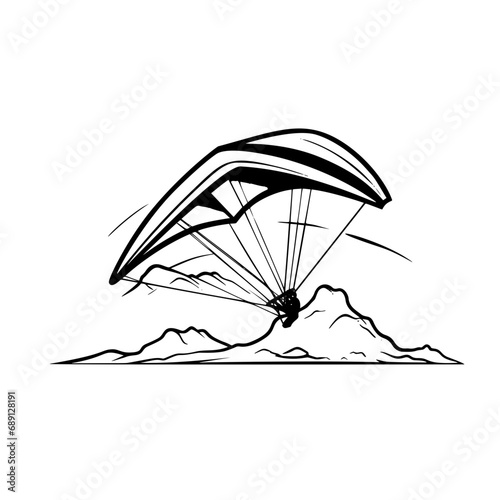 Paragliding glide logo design icon vector
