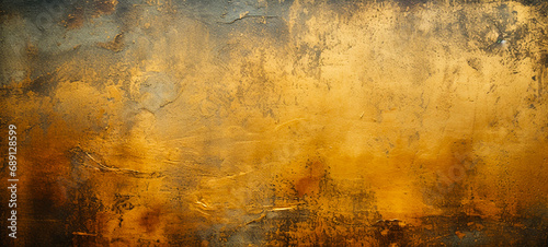 Rusty metal wall with a lot of scratches and dents. Metal gold wall, brass wall Background, For art texture, presentation design or web design and web background.