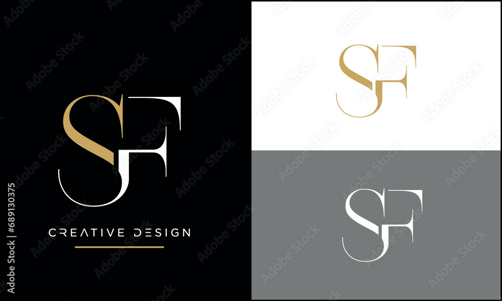 Alphabet letters SF or FS logo monogram Alphabet letters SF or FS logo monogram