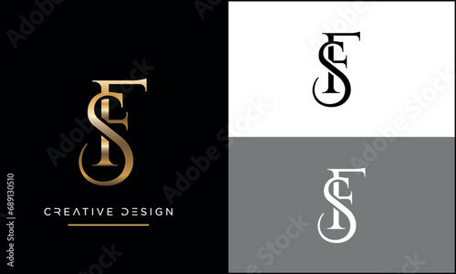 Alphabet letters SF or FS logo monogram