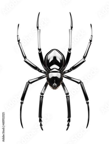 Chrome metal spider isolated png