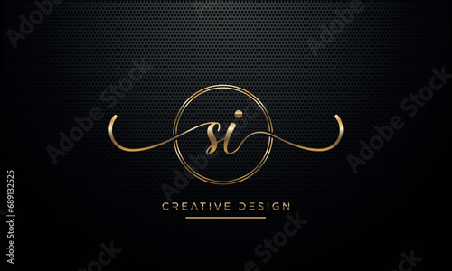 Alphabet letters Si or IS logo monogram