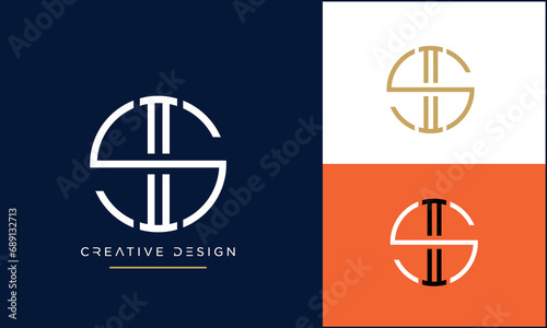 Alphabet letters Si or IS logo monogram