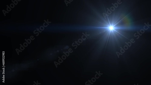 Optical lens flare effect on black backgound photo