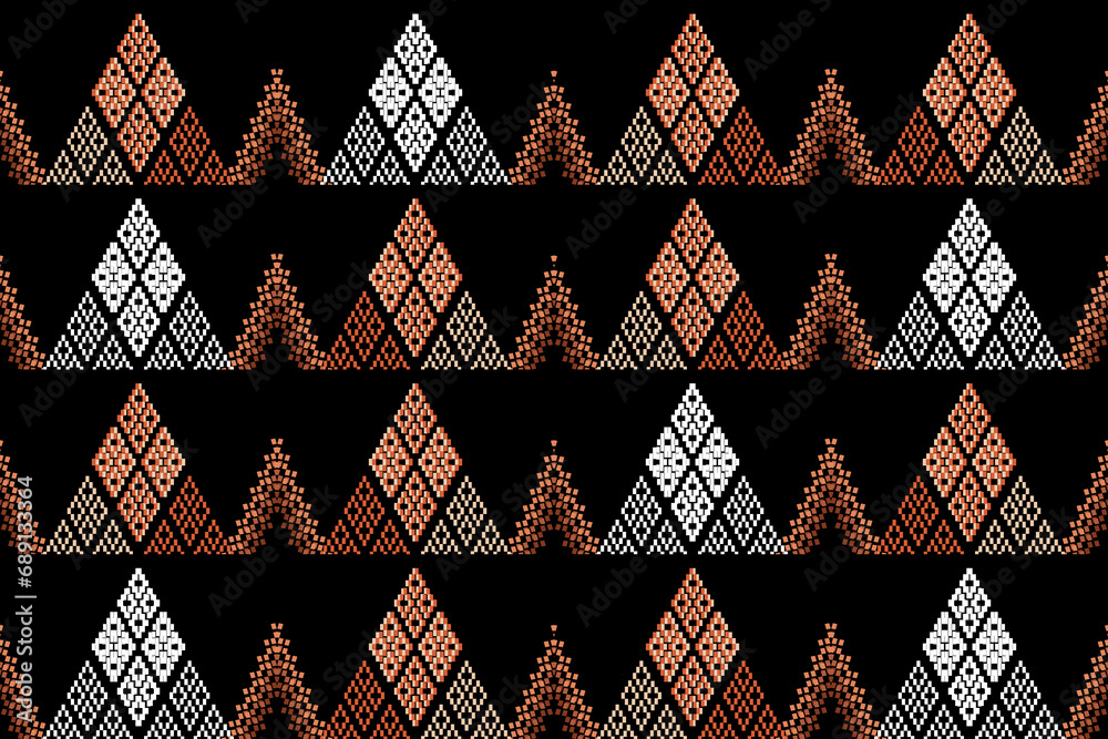 Fototapeta premium Traditional ethnic,geometric ethnic fabric pattern for textiles,rugs,wallpaper,clothing,sarong,batik,wrap,embroidery,print,background, illustration