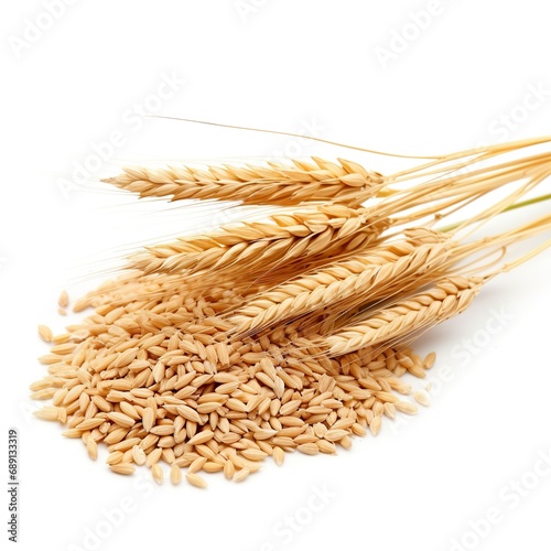 Professional food photography of Wheat germ, isolated on white background, Wheat germ isolated on white background