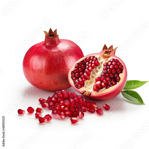 Professional food photography of Pomegranate, isolated on white background, Pomegranate isolated on white background