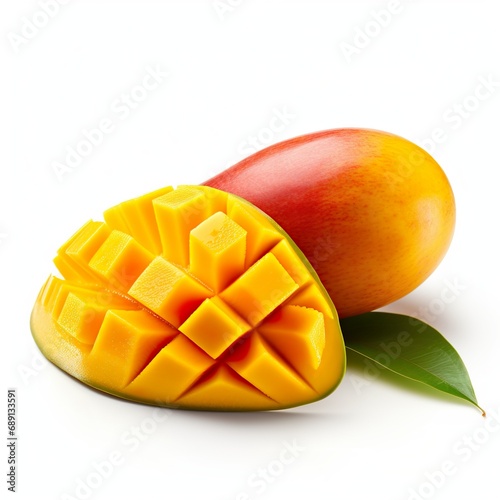 Professional food photography of Mango, isolated on white background, Mango isolated on white background
