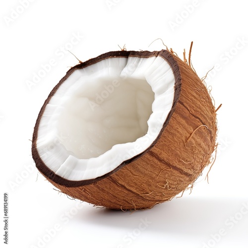 Professional food photography of Coconut, isolated on white background,  Coconut isolated on white background