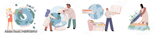 Lab test. Vector illustration. Learning from past research is crucial for advancing scientific knowledge Disease studies involve thorough investigation and analysis Experimental methods allow