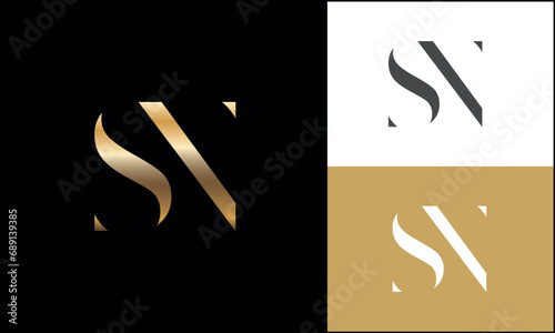 Alphabet letters logo icon SN or NS photo