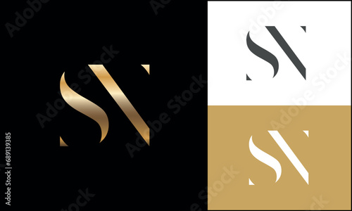 Alphabet letters logo icon SN or NS