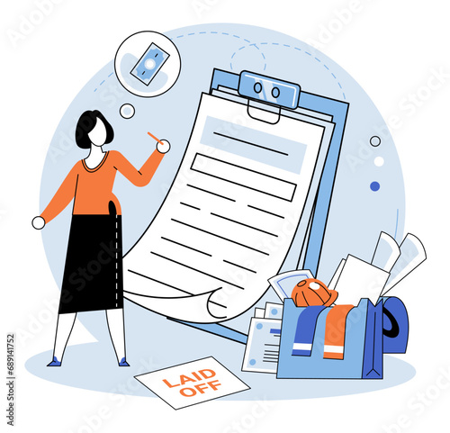 Unemployment. Vector illustration. Stress levels can soar during times unemployment and financial crisis Emergency assistance is crucial to help individuals navigate challenges unemployment