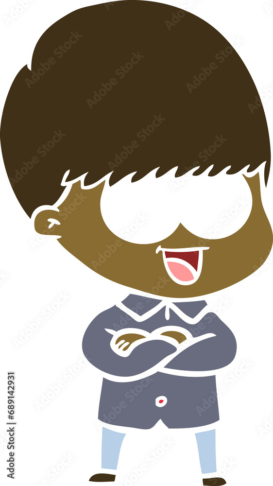 happy flat color style cartoon boy happy flat color style cartoon boy