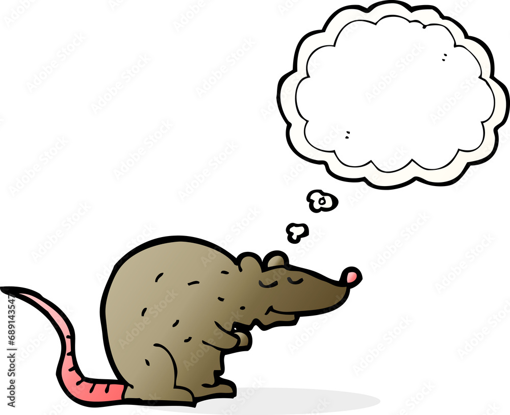 Fototapeta premium cartoon rat with thought bubble