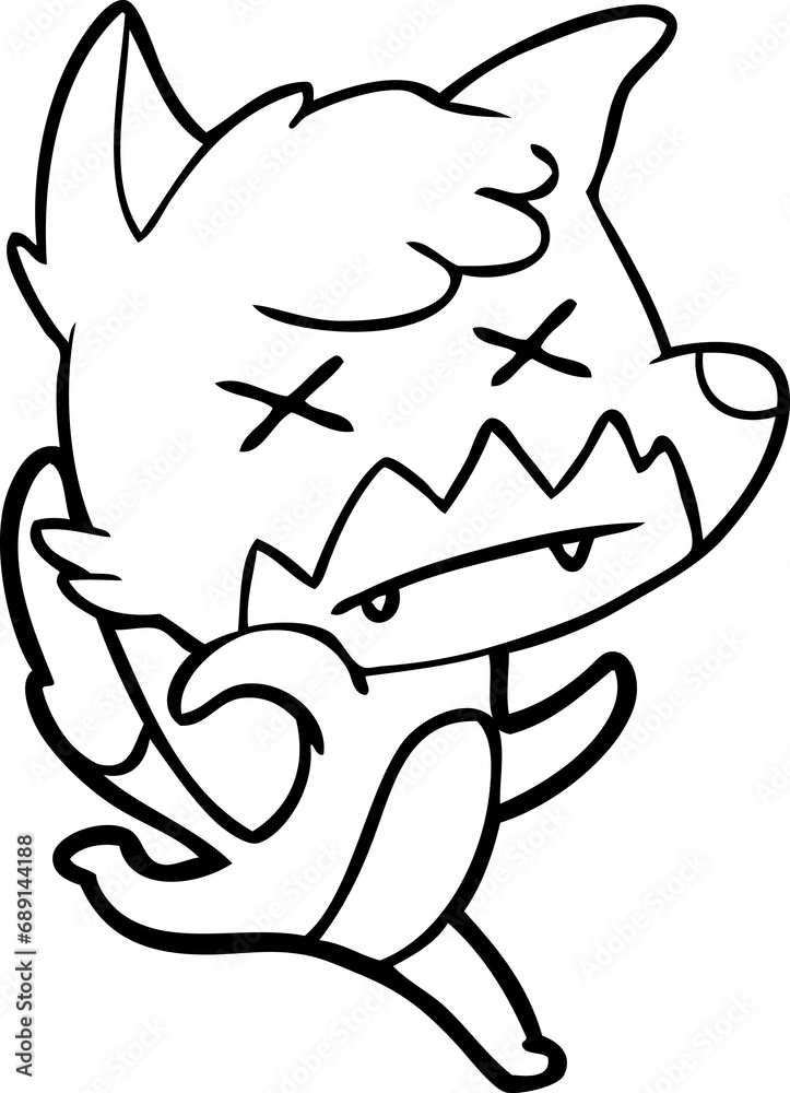 cartoon cross eyed fox