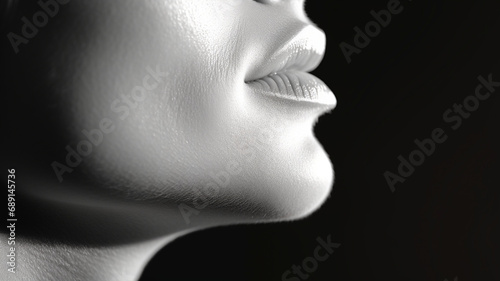 Contours of a person's profile in close-up